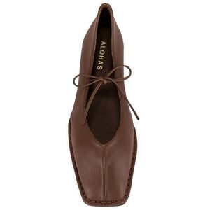 ALOHAS Brown Leather Flats